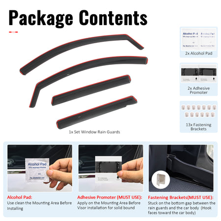 Fits 20-25 Nissan Sentra In-Channel Window Visors Vent Rain Guards Deflectors