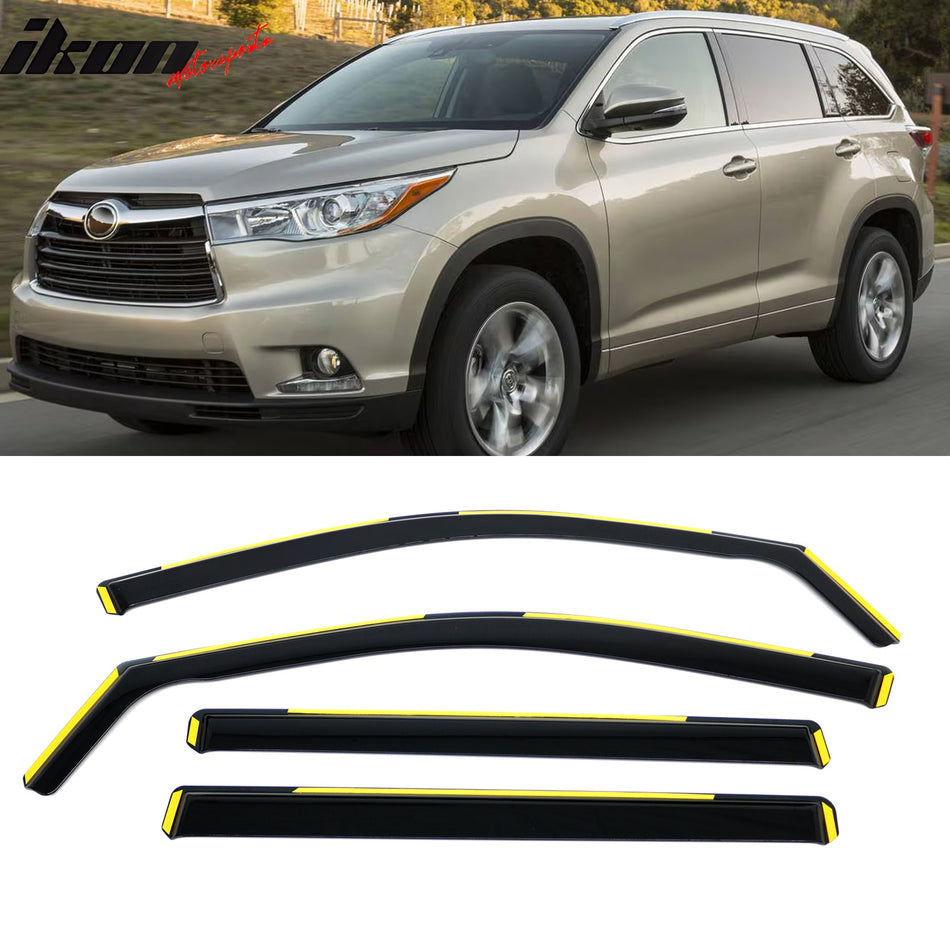 Window Visors for Toyota Highlander 2014-2019 In-Channel Rain Guards PC
