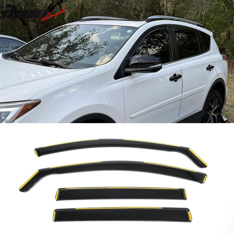 Window Visors for Toyota RAV4 2013-2018 In-Channel Sun Vent Rain Guards PC