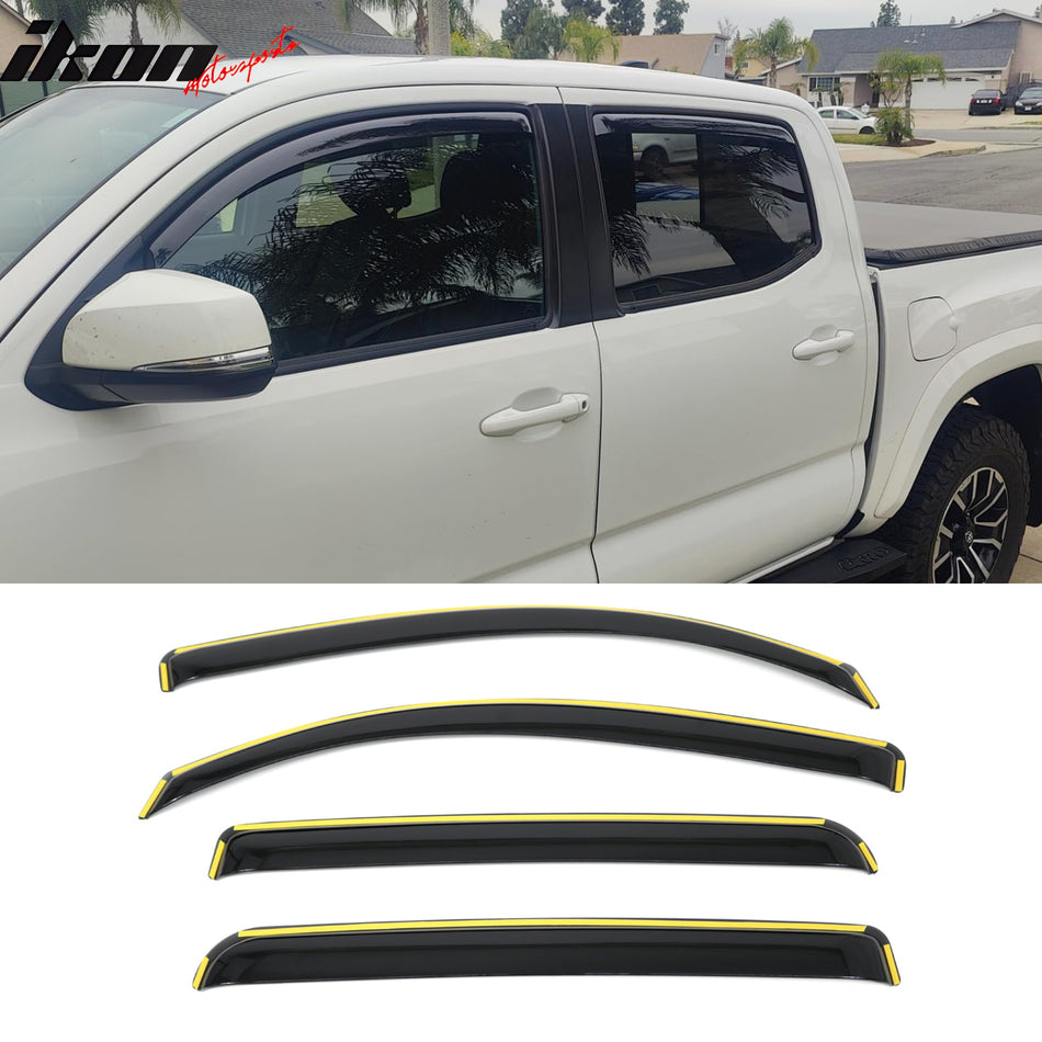 Window Visors for Toyota Tundra CrewMax 2016-2023 In-Channel Vent Rain PC
