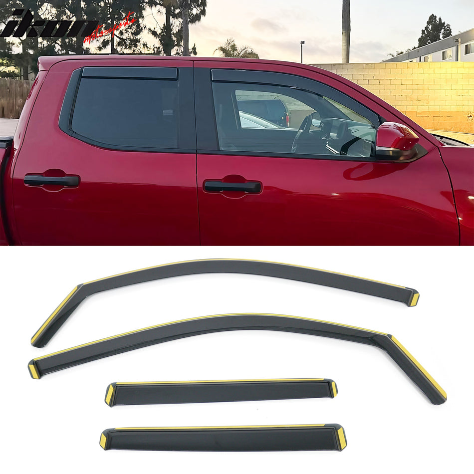 Window Visors for Toyota Tundra CrewMax 2022-2026 In-Channel Vent Rain PC