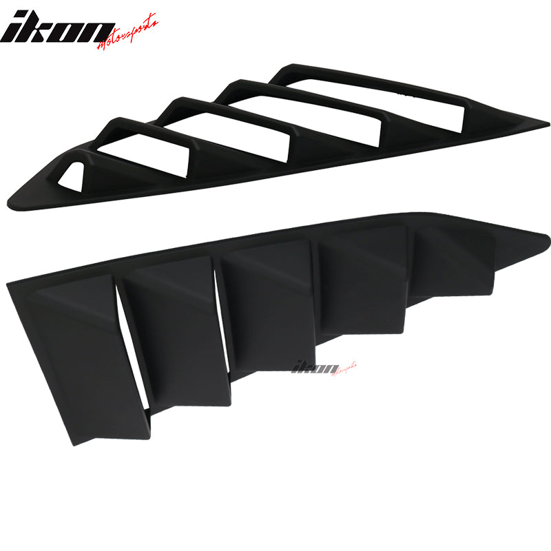 Fits 16-23 Chevrolet Camaro Coupe 2PCS GT Side + IKON V2 Rear Window Louvers ABS