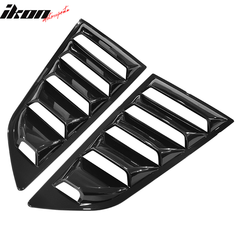 Fits 14-19 Chevy Corvette C7 Gloss Black Side & Rear Window Louvers Matte Black