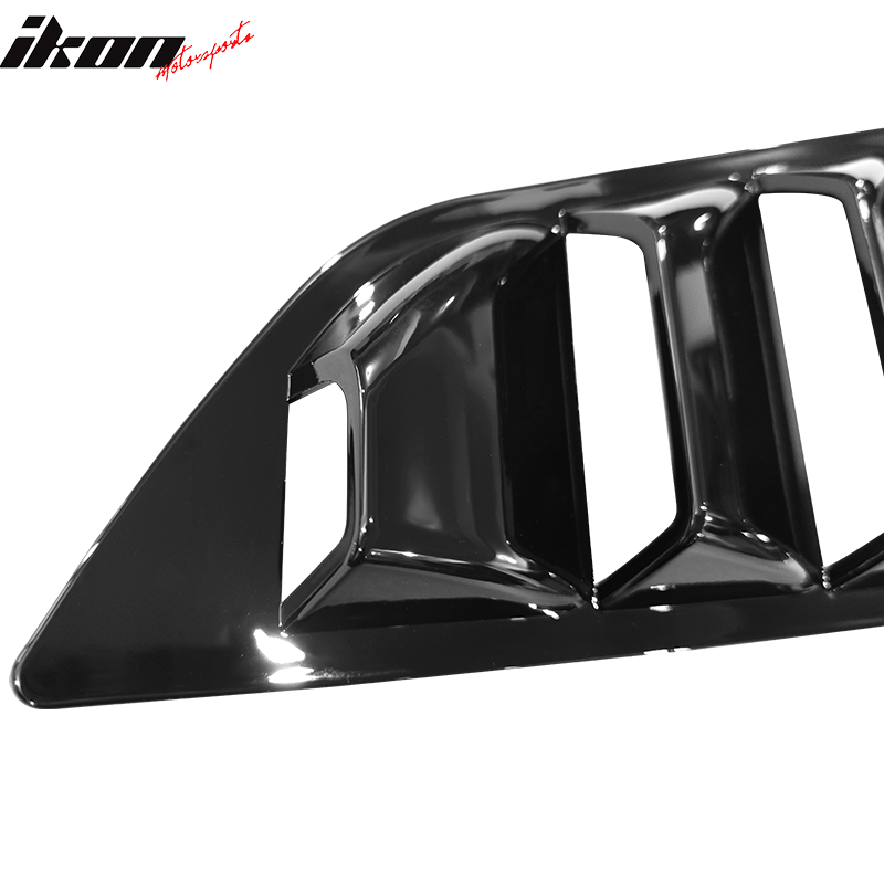 Fits 14-19 Chevy Corvette C7 Gloss Black Side & Rear Window Louvers Matte Black