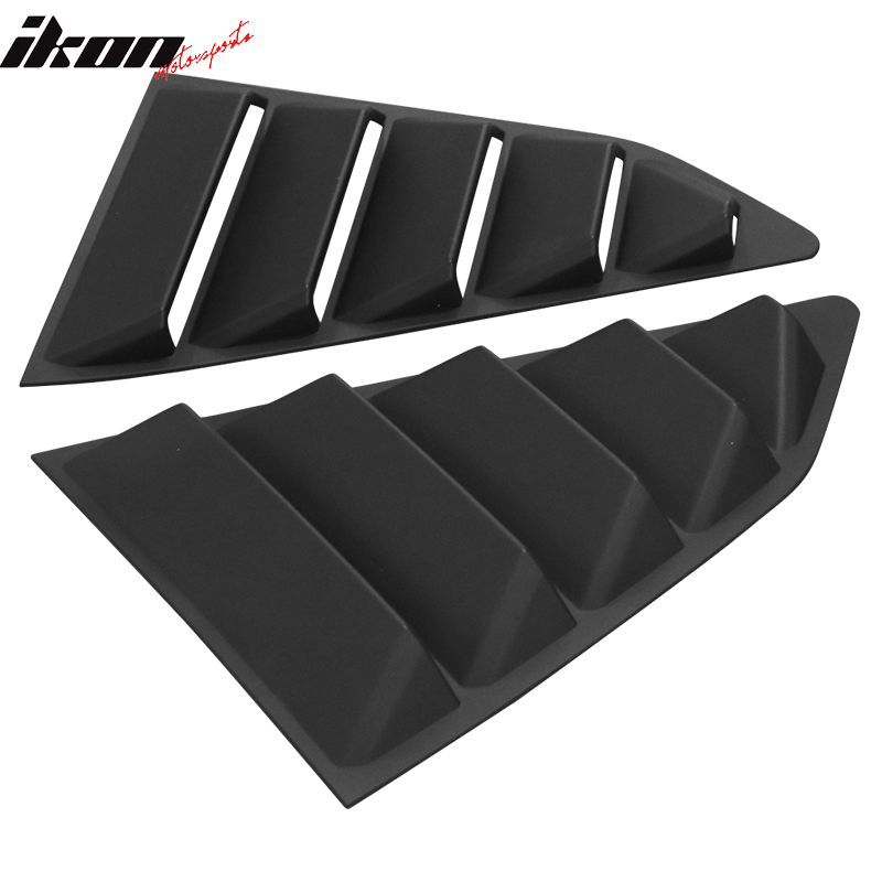 Fits 14-19 Chevy Corvette C7 Classic Style Side Window Louvers Pair Matte Black