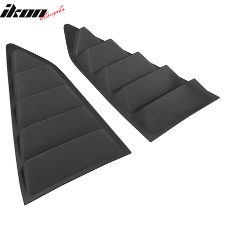 Fits 14-19 Chevy Corvette C7 Classic Style Side Window Louvers Pair Matte Black