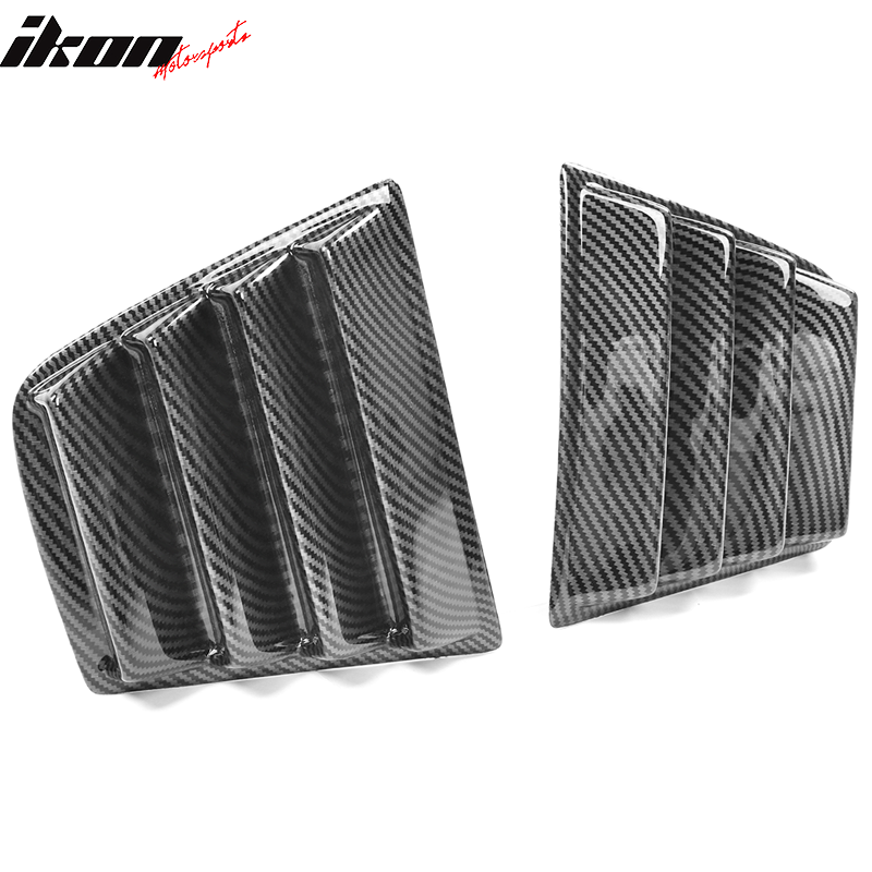 Fits 11-23 Dodge Charger Side + Rear Window Louver Scoop Carbon Fiber Hydro Dip