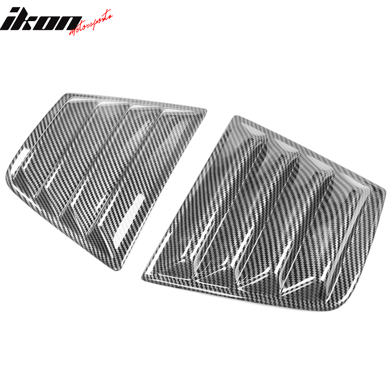 Fits 11-23 Dodge Charger IKON Rear + V2 Side Window Louvers Carbon Fiber Print