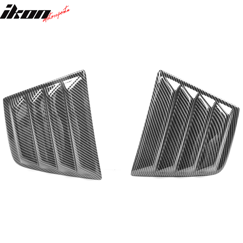 Fits 11-23 Dodge Charger IKON Rear + V2 Side Window Louvers Carbon Fiber Print