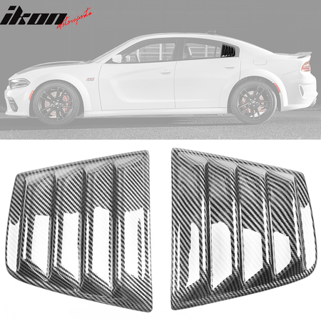 Fits 11-23 Dodge Charger V2 Style Window Louver Sun Windshield Gloss Black