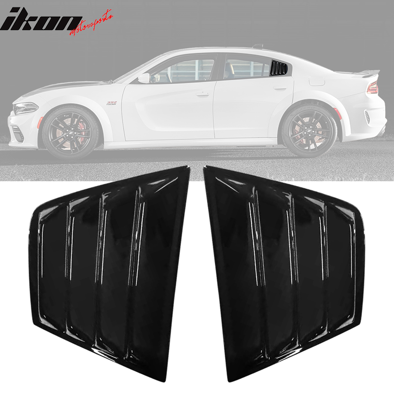 Fits 11-23 Dodge Charger V2 Style Window Louver Sun Windshield Gloss Black