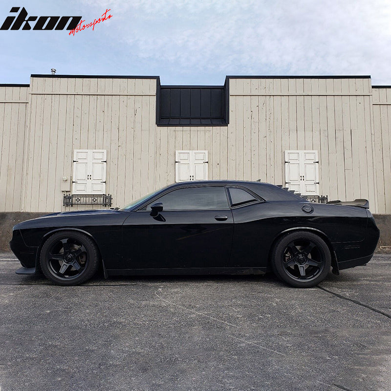 IKON MOTORSPORTS, Window Scoops Fits 2008-2023 Dodge Challenger, XE Style PP Window Vents Guards