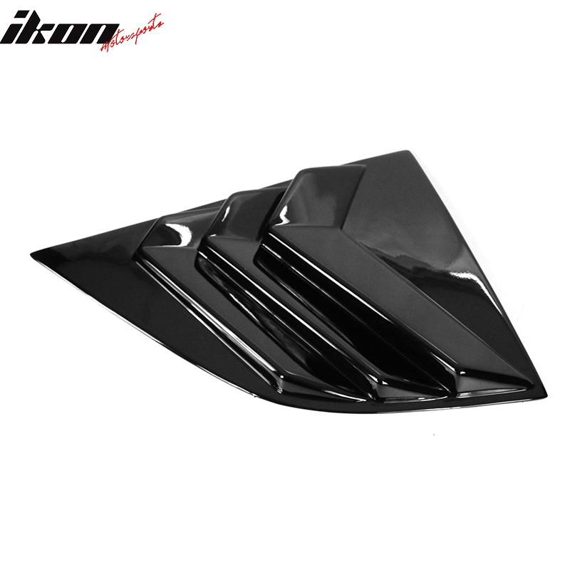 IKON MOTORSPORTS, Side Window Louver Compatible With 2008-2023 Dodge Challenger, Sun Shade Cover Windshield Scoop Pair, 2009 2010 2011 2012 2013 2014 2015 2016 2017 2018 2019 2020