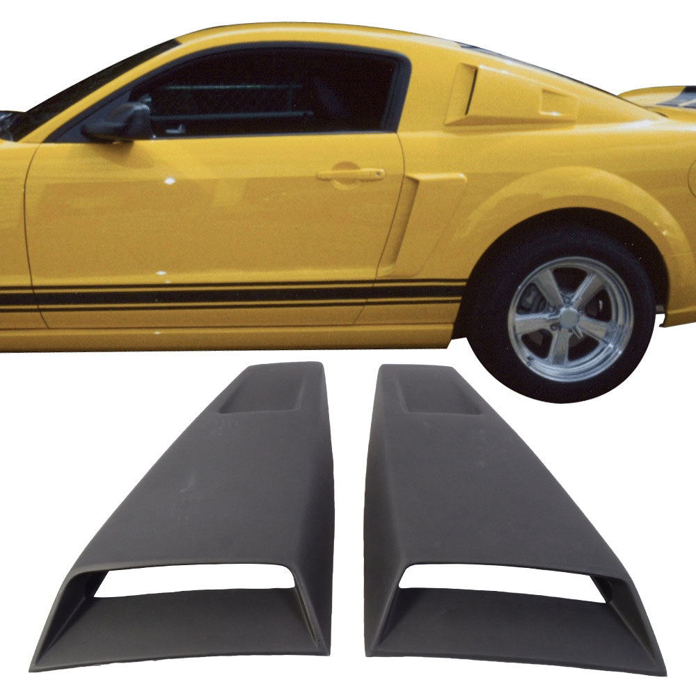 Fits 05-14 Ford Mustang Eleanor Window Louvers Scoops 2Pc Set - PU