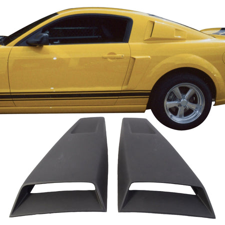Window Compatible With 2005-2014 Ford Mustang Eleanor Side, Unpainted Sun Rain Shade Guard Wind Vent Air Deflector by IKON MOTORSPORTS, 2006 2007 2008 2009 2010 2011 2012 2013
