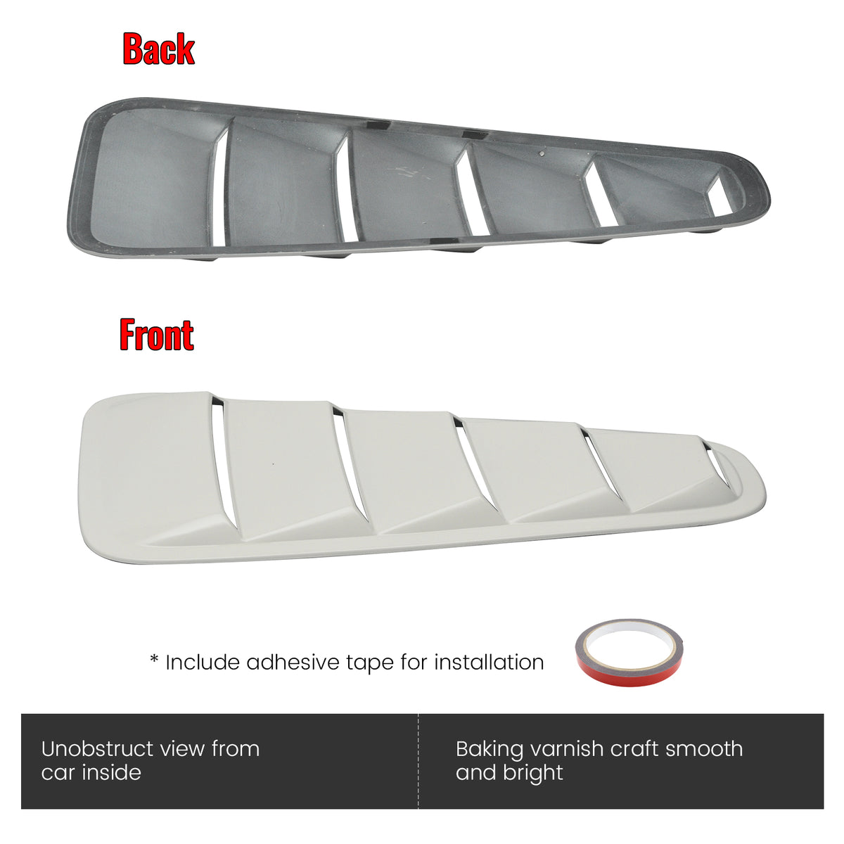 Fits 05-09 Ford Mustang V6 OE Style Side Quarter Window Louver Painted #HP White