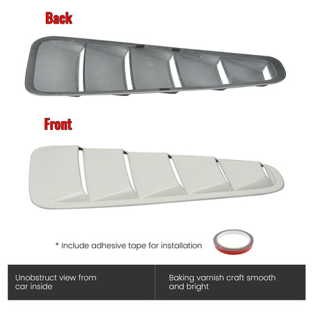 Fits 05-09 Ford Mustang V6 OE Style Side Quarter Window Louver Painted #HP White