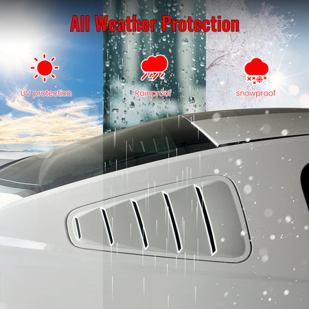 Fits 05-09 Ford Mustang V6 OE Style Side Quarter Window Louver Painted #HP White