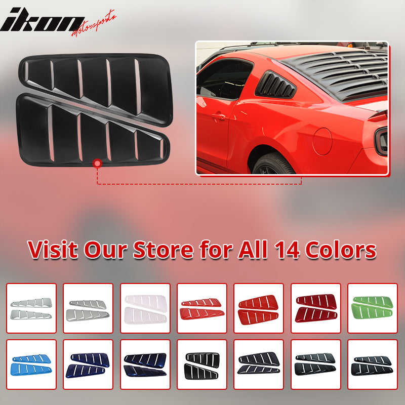 Compatible With 10-14 Ford Mustang PP Window Louver Mach Style 5 Vent Scoop