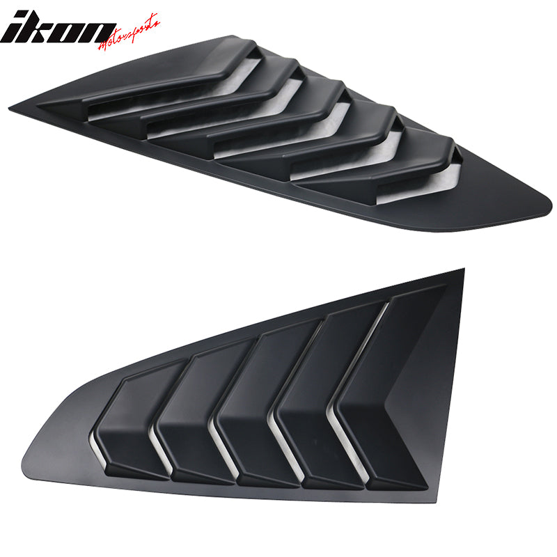 Fits 15-23 Ford Mustang IKON Style Rear Side Window Louver - Unpainted