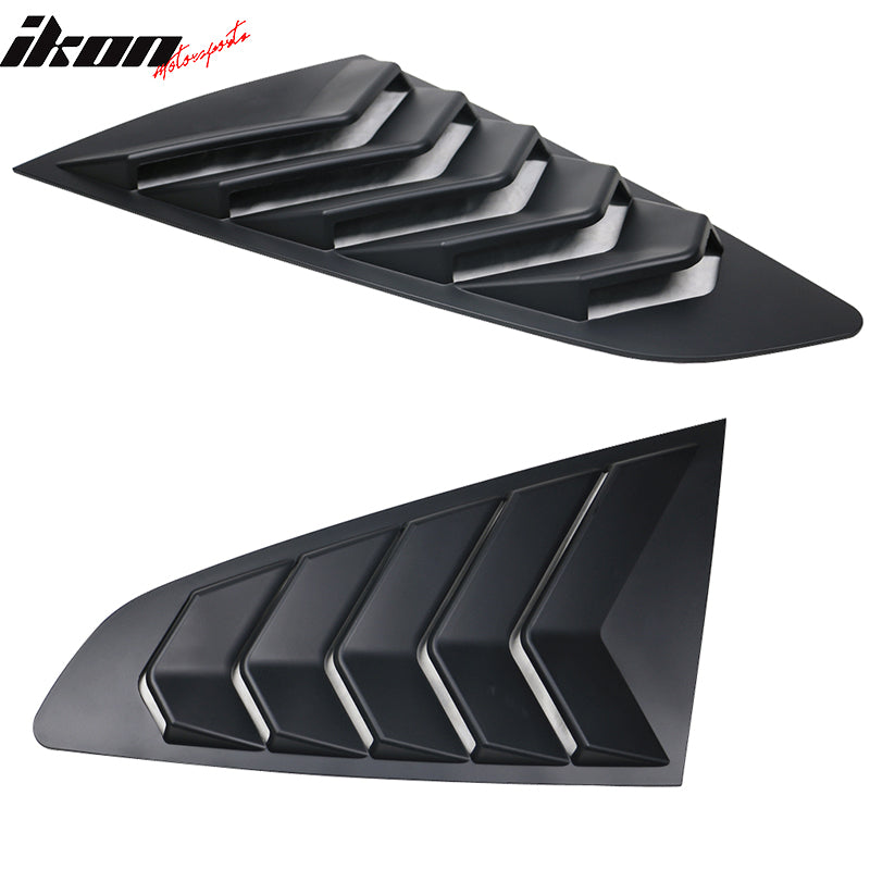 Fits 15-23 Ford Mustang Coupe IKON Style 2PCS Side Scoop + Rear Window Louvers