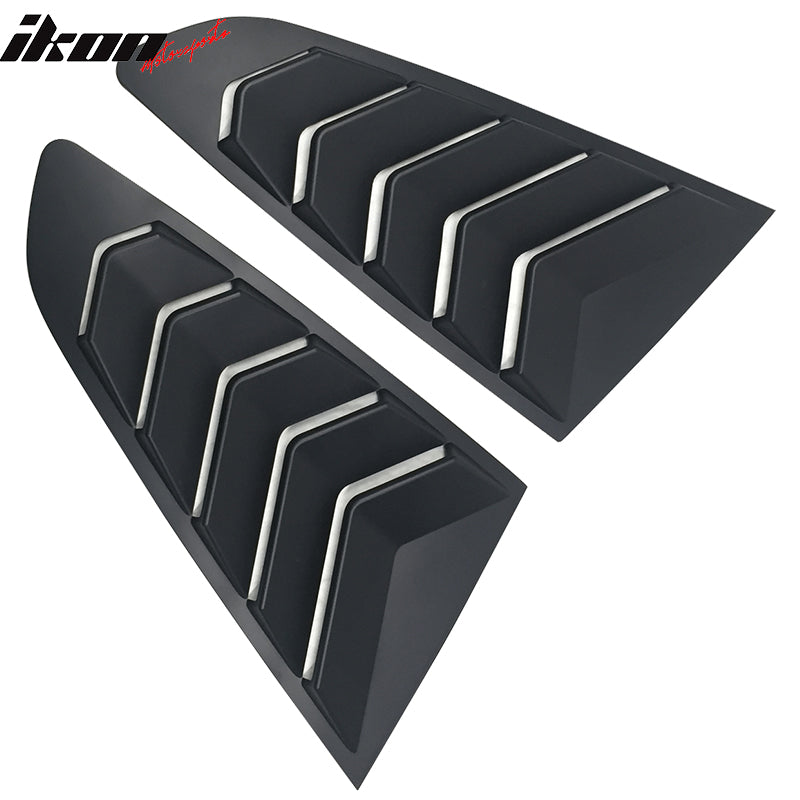Fits 15-23 Ford Mustang IKON Style Rear Side Window Louver - Unpainted