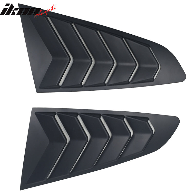 Fits 15-23 Ford Mustang Coupe IKON Style 2PCS Side Scoop + Rear Window Louvers