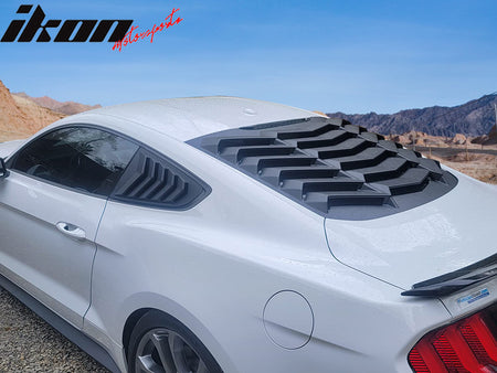 Fits 15-23 Ford Mustang IKON Side Quarter Window Louver Cover Vent 2PC Unpainted