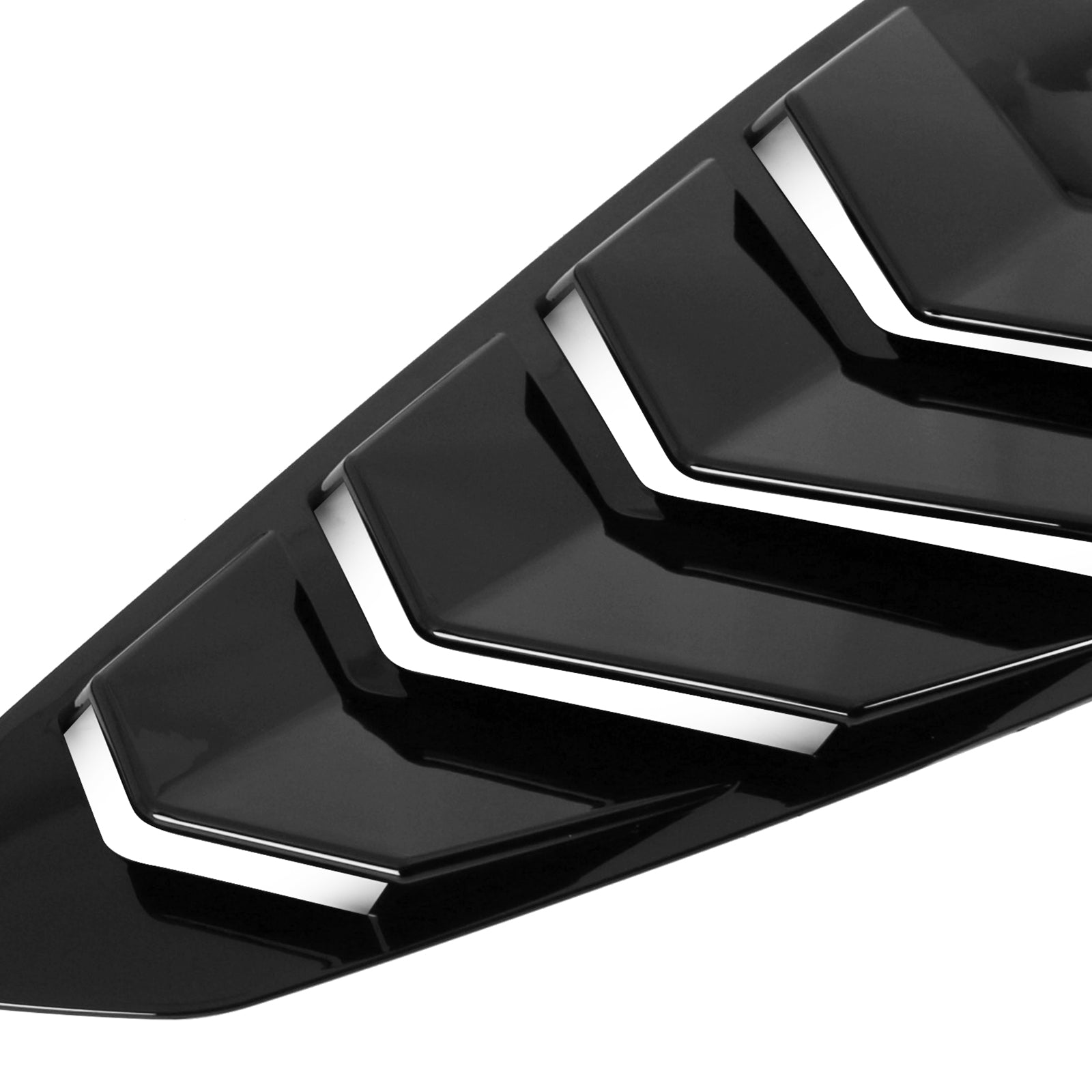 Fits 24-26 Ford Mustang S650 Coupe Side Window Louvers Scoop Vent Gloss Black