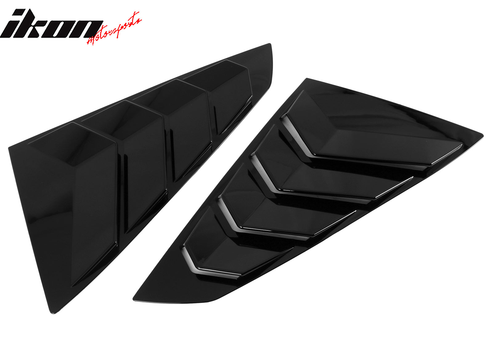Fits 24-26 Ford Mustang S650 Coupe Side Window Louvers Scoop Vent Gloss Black