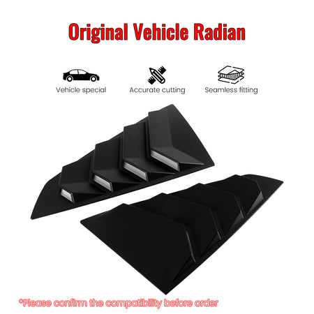 Fits 24-26 Ford Mustang S650 Coupe Side Window Louvers Scoop Vent Matte Black