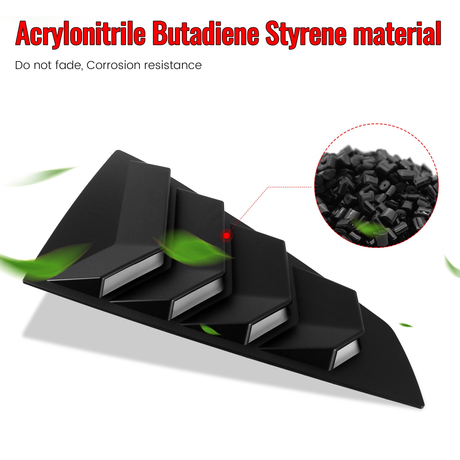 Fits 24-26 Ford Mustang S650 Coupe Side Window Louvers Scoop Vent Matte Black