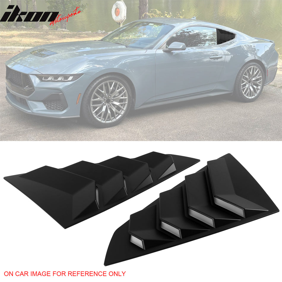 2024-2026 Ford Mustang S650 Coupe Matte Black Side Window Louvers ABS