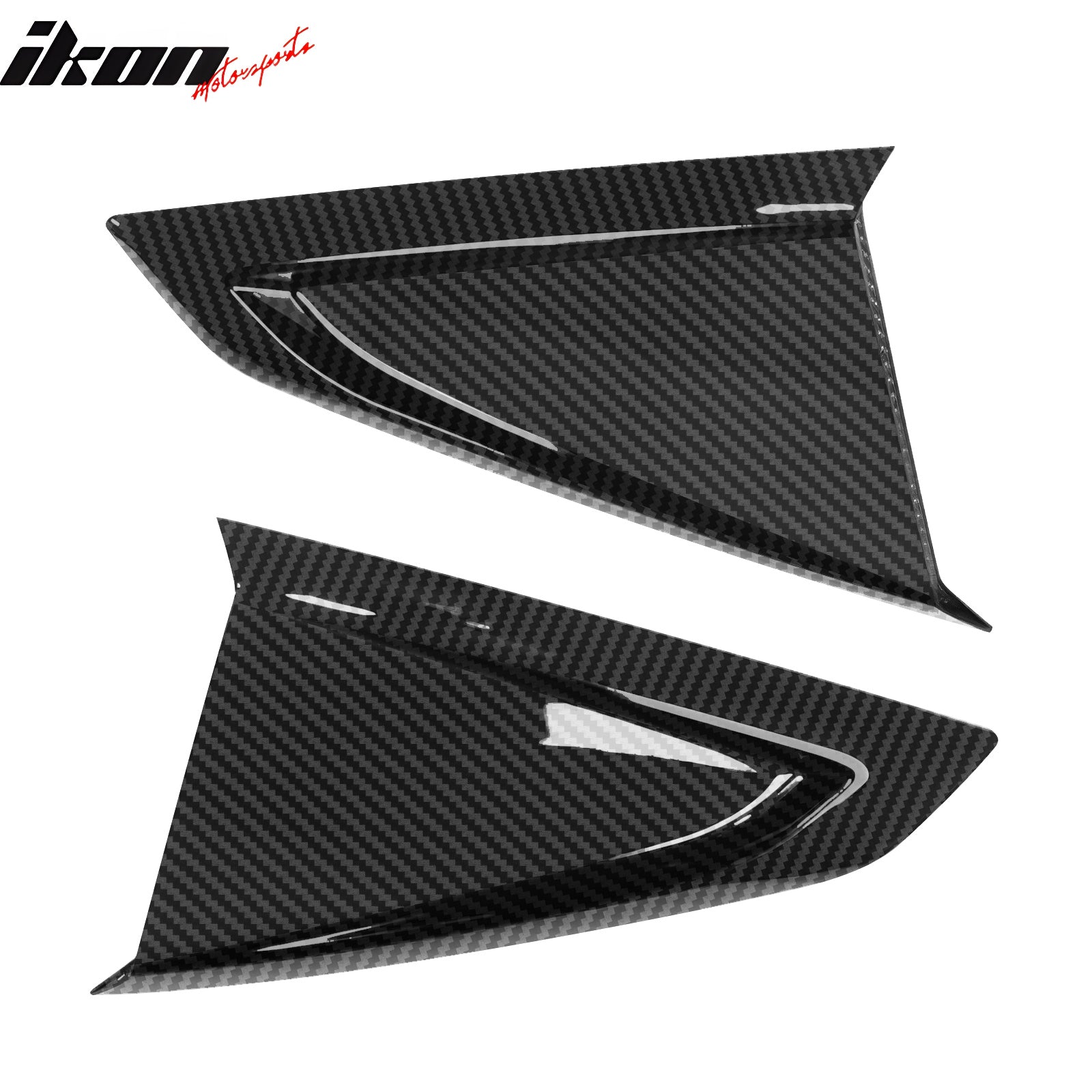 Fits 24-25 Ford Mustang Coupe V Style Side Window Louvers ABS Carbon Fiber Print