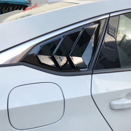 Fits 18-22 Honda Accord OE Side Window Louver Quarter Panel Gloss Black ABS