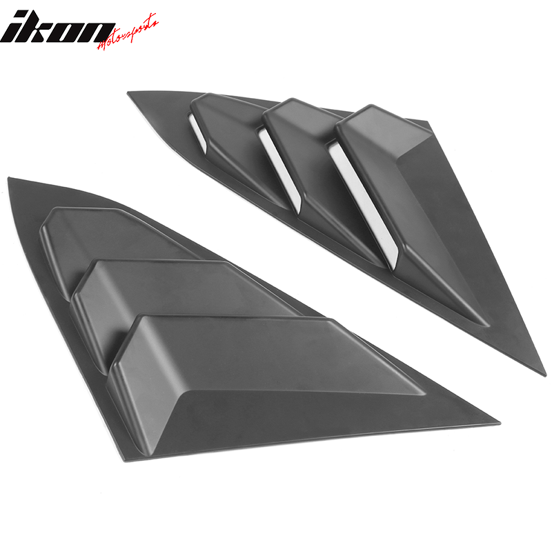 Fits 16-21 Honda Civic Sedan 2PCS Rear Side Quarter Window Louvers Cover ABS