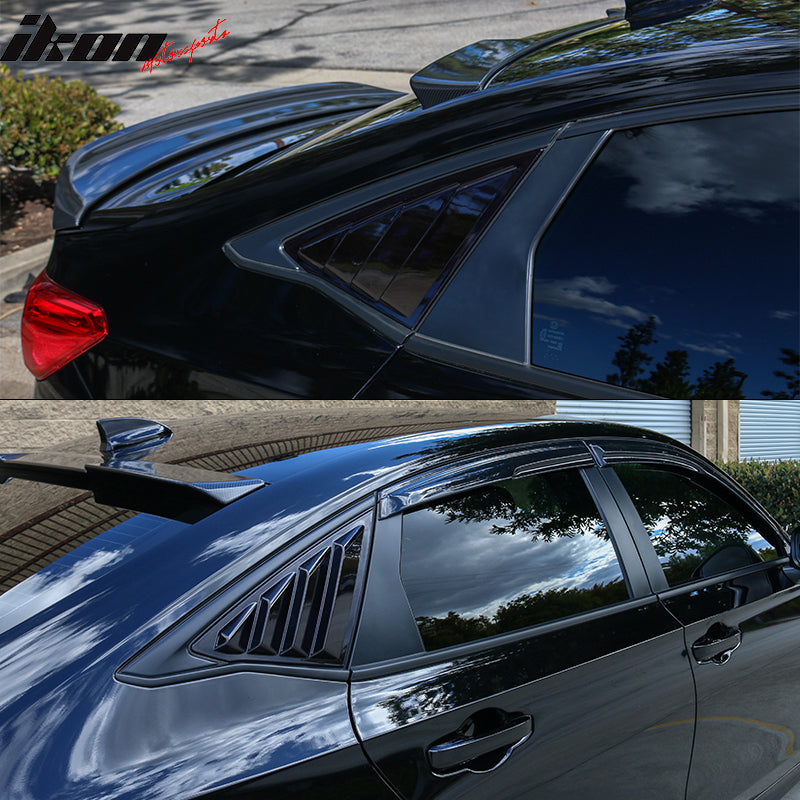 Full Set Side Mirror Rear Window Louver Decor Cover For Honda Civic Sedan  22-up