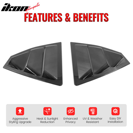 Fits 22-25 Subaru WRX IKON Style 2PCS Side Window Louver Vent Cover Unpainted PC
