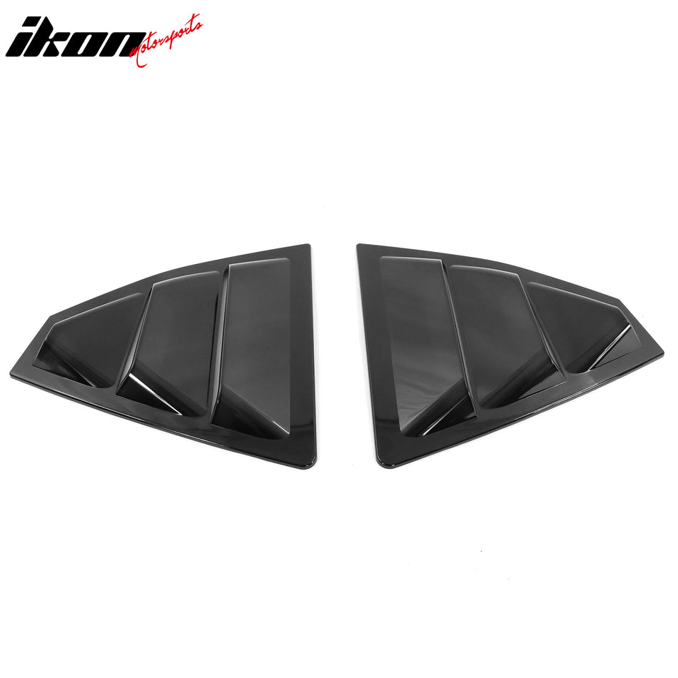 IKON MOTORSPORTS Rear Window Louver Compatible with 2022-2026 Subaru WRX, IKON Style Polycarbonate PC Back Windshield Sun Shade Cover Vent 2PCS