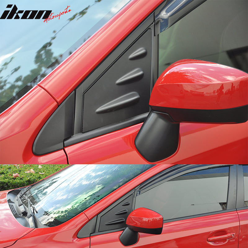 Window Louver Compatible With 2015-2021 Subaru WRX & STI, STI Style ABS Matte Black Sun Rain Wind Guards Shield Vent by IKON MOTORSPORTS
