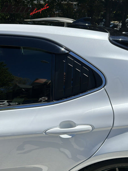 Fits 18-24 Toyota Camry Window Louvers Rear Side Vent Sun Shade Cover 2PC Set