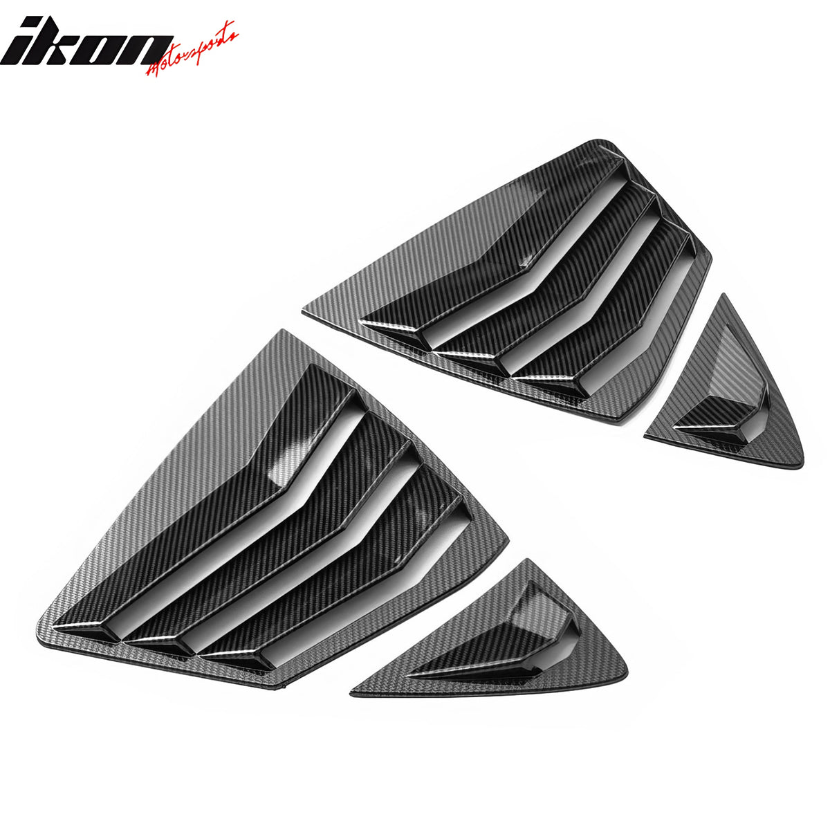 IKON MOTORSPORTS Side Window Louver, Compatible with 2025-2026 Toyota Camry 9th Gen All Models, IKON Style ABS Plastic Carbon Fiber Paint Rear Air Vent Scoop Shades Cover Blinds Trim 4PCS