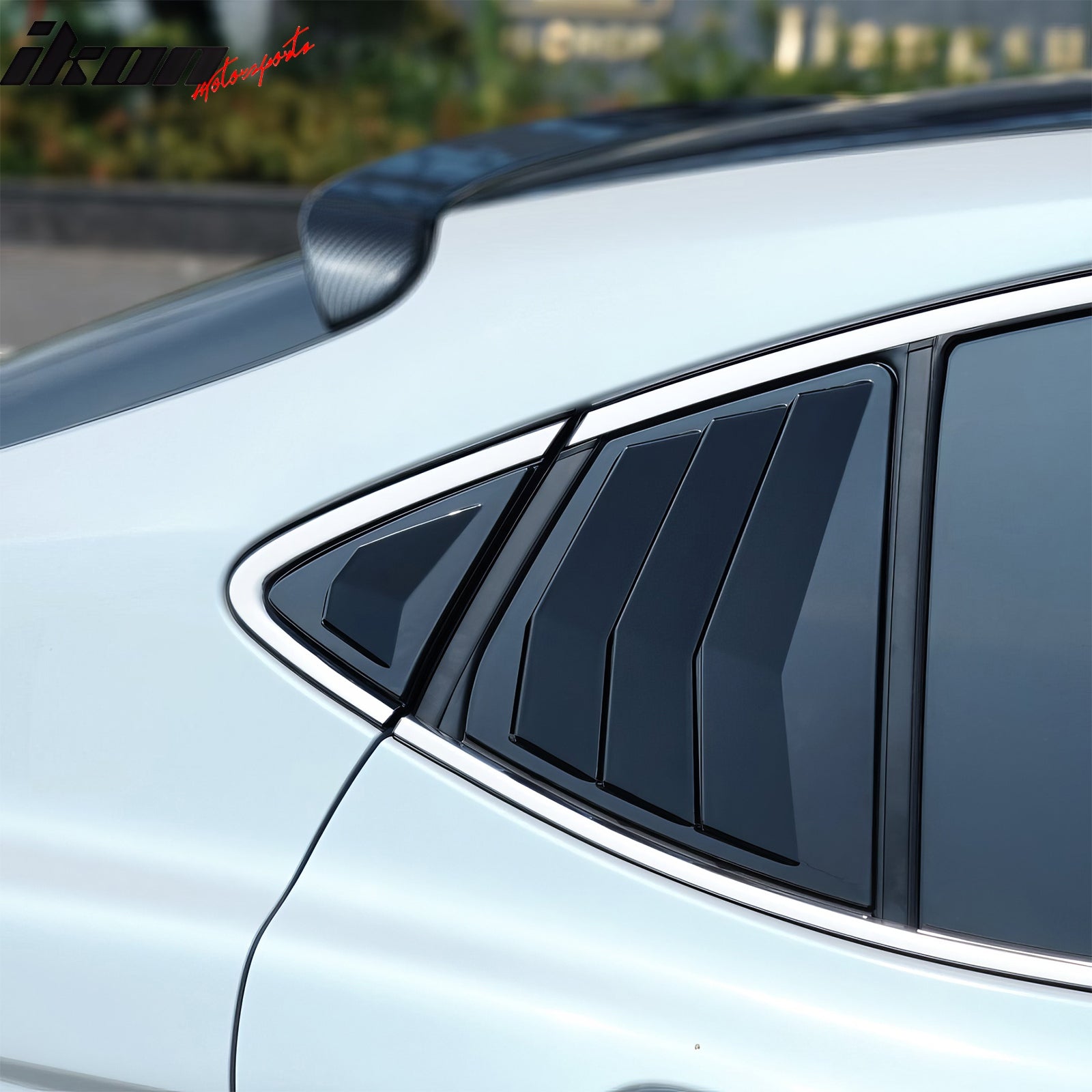 IKON MOTORSPORTS Side Window Louver, Compatible with 2025-2026 Toyota Camry 9th Gen All Models, IKON Style ABS Plastic Gloss Black Rear Air Vent Scoop Shades Cover Blinds Trim 4PCS