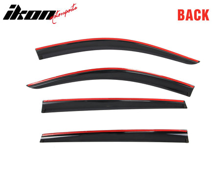 Fits 22-25 Acura MDX Low Profile Style Tape-On Window Visors Sun Rain Deflectors