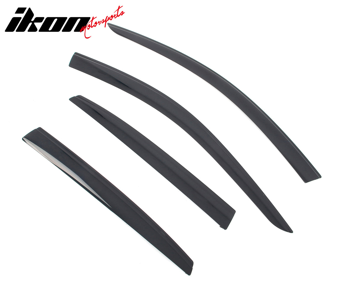 IKON MOTORSPORTS Tape on Low Profile Window Visors, Compatible with 2021-2025 Acura TLX, Acrylic Smoke/Tinted Rain Guards, Side Window Wind Deflectors 4PCS