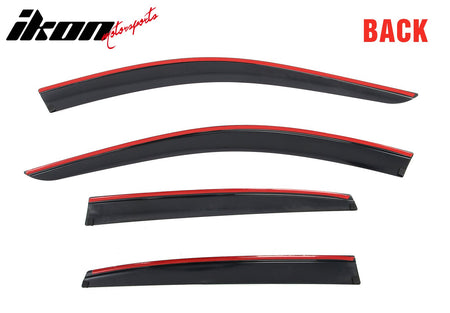 Fits 21-25 Acura TLX Low Profile Style Tape-On Window Visors Sun Rain Deflectors