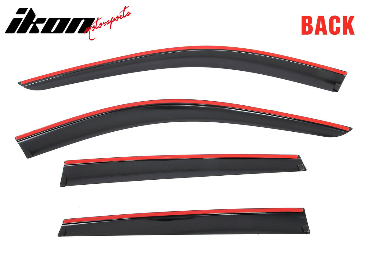 Fits 16-22 BMW F48 X1 Low Profile Style Tape-On Window Visors Rain Deflectors