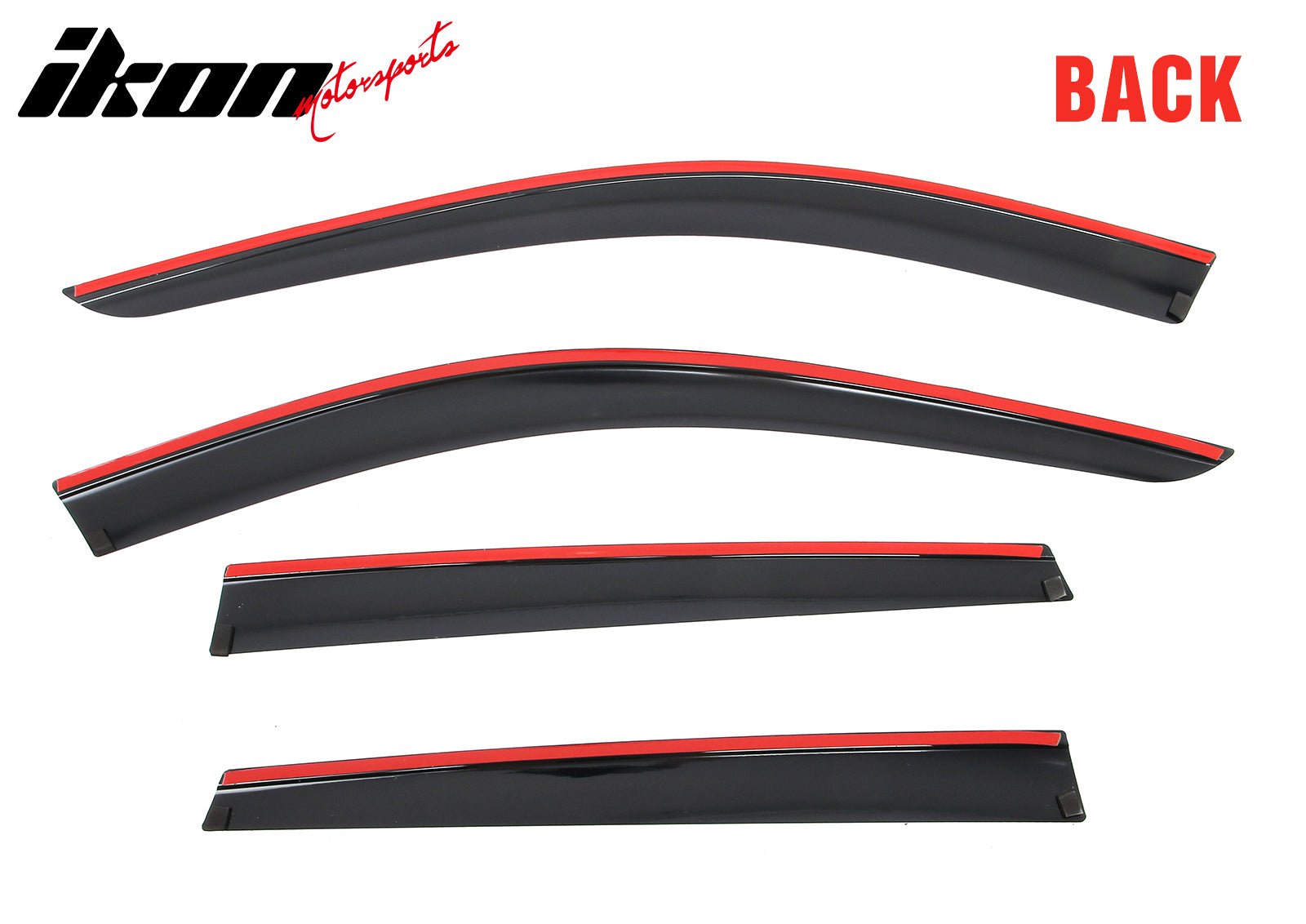 Fits 16-22 BMW F48 X1 Low Profile Style Tape-On Window Visors Rain Deflectors