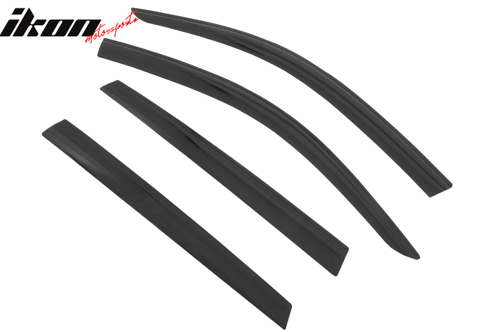 IKON MOTORSPORTS Tape on Low Profile Window Visors Compatible with 2019-2025 BMW G05 X5, Acrylic Smoke/Tinted Rain Guards, Side Window Wind Deflectors 4PCS