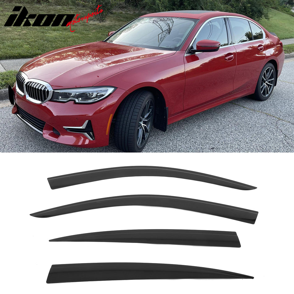 2019-2025 BMW G20 3 Series Sedan Low Profile Style Smoke Window Visors